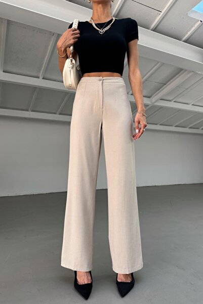 mylove Double Palazzo Pants Beige