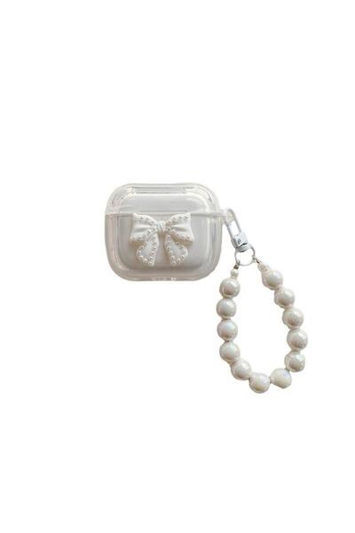 UnDePlus Apple Airpods Pro 1. / 2. Nesil ile uyumlu Kılıf Kalp Leopar Taş Kiraz Desenli Fiyok Tutmalı Kılıfla