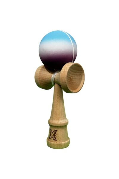 LEIBOO Kendama X Original, din lemn cu bilă de cauciuc, 18 cm — Joc de dexter...