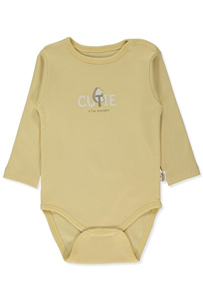 Bebetto ORGANİK İNTERLOK UZUN KOLLU BODY YAŞ (ORGANIC FUN MOMENT) SARI