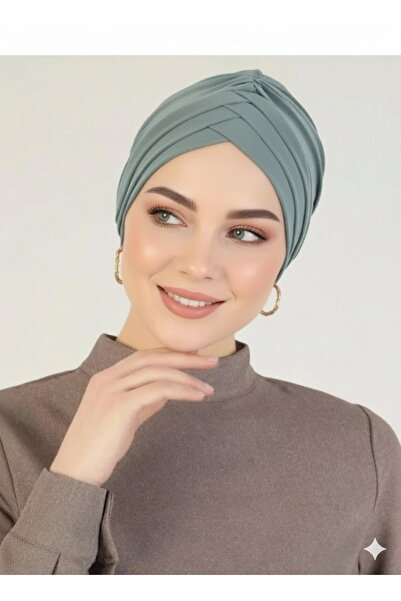 Sahra Şal Dünyası Kadın Çapraz Üç Bantlı Dış Bone Hazır Türban