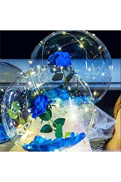 vivimall Blue Rose in Balloon with LED Lights
