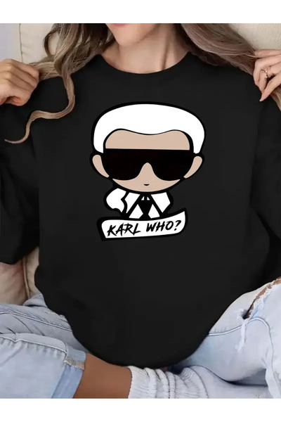 AEMİ Hanorac unisex cu imprimeu oversize, 100% bumbac, cu gât crew