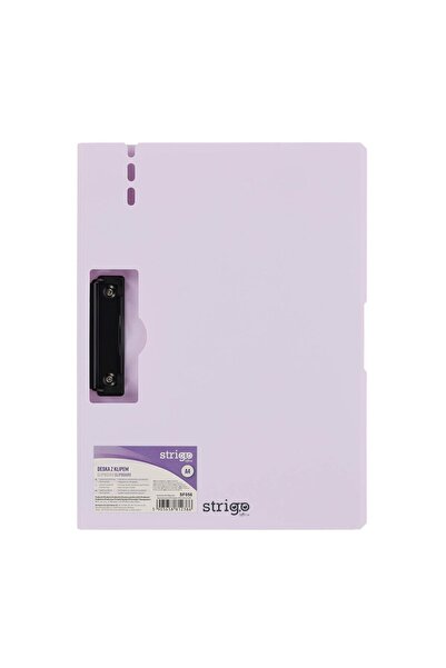 Strigo A4 vertical clipboard with side metal clip, pen holder, purple SF056