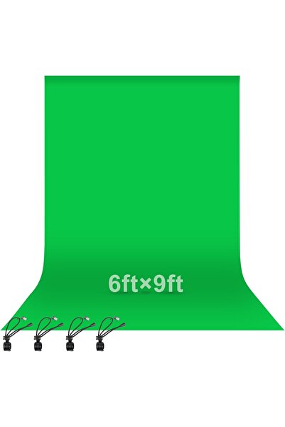 Emart خلفية تصوير خضراء من إيمارت موسلين مقاس 1.8 × 2.8 متر مع 4 مشابك