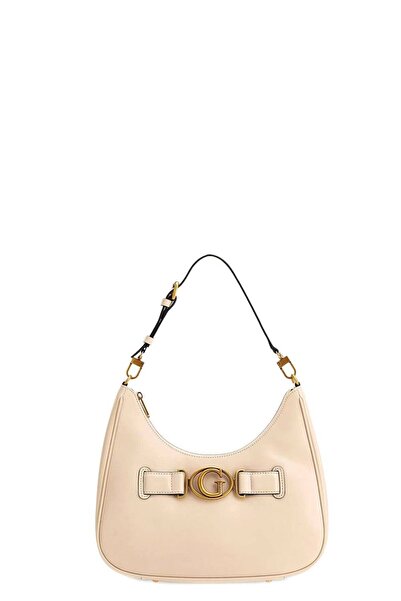 Guess Women's Aviana Beige Hobo Bag - Elegant Casual Handbag with Logo for Everyday Use