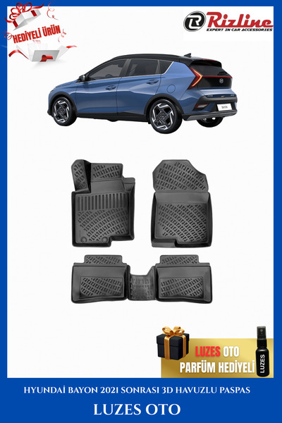 Rizline Hyundai Bayon 3D Havuzlu Paspas 2021-2022-2023-2024-2025 Model Uyumlu