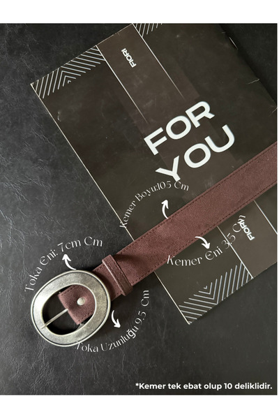 Fiori Suede Oval Buckle Women's Trouser Belt, Coat Belt, Shirt Belt, Dress Belt