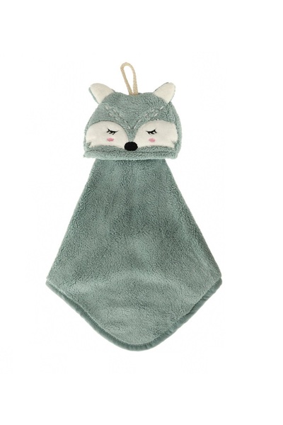 Ikonka Детска кърпа с качулка Blue Fox - мека и абсорбираща, 42x25 см, за дец...