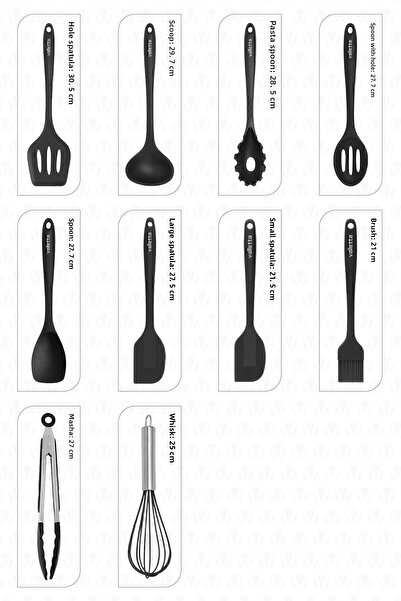 Generic 10 Piece Spatula Set Black