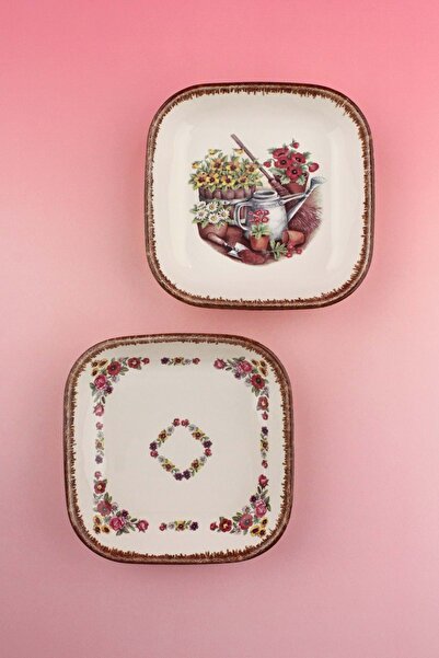 Bursa Porselen Dekor Gardening 2-Piece Porcelain Snack Bowl