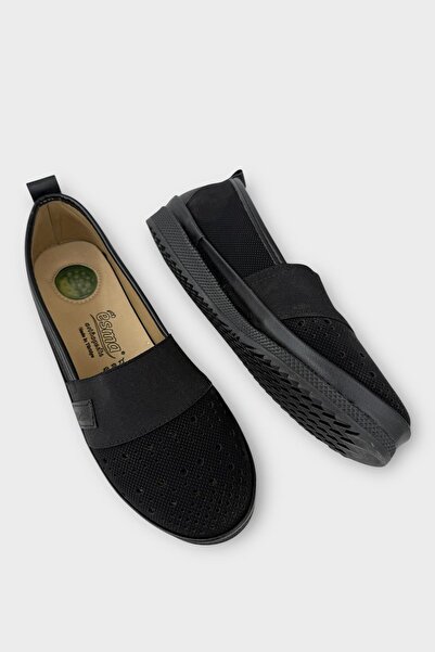 Liger Women's Orthopedic Rubber Detail Comfort Casual Shoes Black - Cream