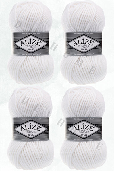 devhome Alize Superlana Maxi 100 г товста вовняна пряжа для ручного в'язання – ідеальна для зимових виробів 100 м 4 штуки