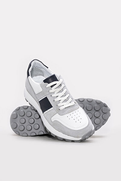 Ayakkabıhane Genuine Leather Inside and Out Gray Men's Sports Shoes Ah0825013124109