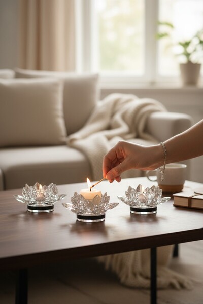 ROY KING KRİSTAL MUMLUK KÜÇÜK GÜMÜŞ