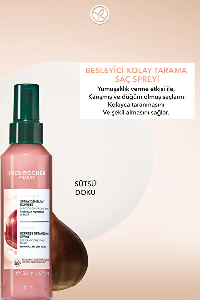 Yves Rocher Kolay Saç Tarama Spreyi - Tüm Saçlar/ Douceur -Vegan -150ml