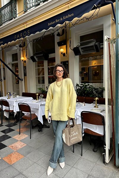 mylove سترة صفراء كبيرة الحجم