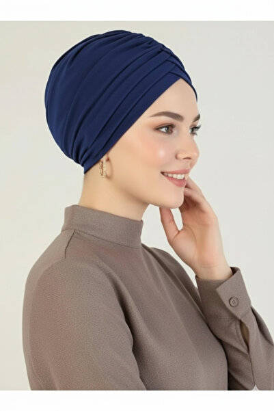 Sahra Şal Dünyası Kadın Çapraz Üç Bantlı Dış Bone Hazır Türban