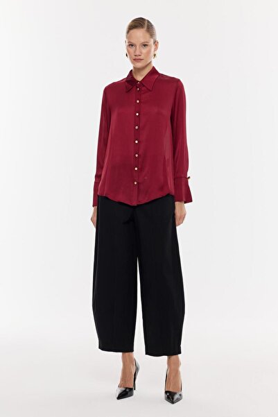 NAGRADA Saten Dokulu Düğmeli Gömlek