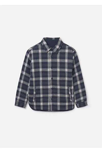 MAYORAL Boy's Plaid Thick Jacket Navy Blue 7106