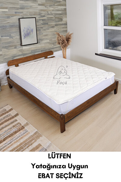 Foçatex %100 Kuzu Yünü Dolgulu Yıkanabilir Yün Yatak Pedi ve Yatak Koruyucu Alez (%100 Pamuk Astar Kumaş)