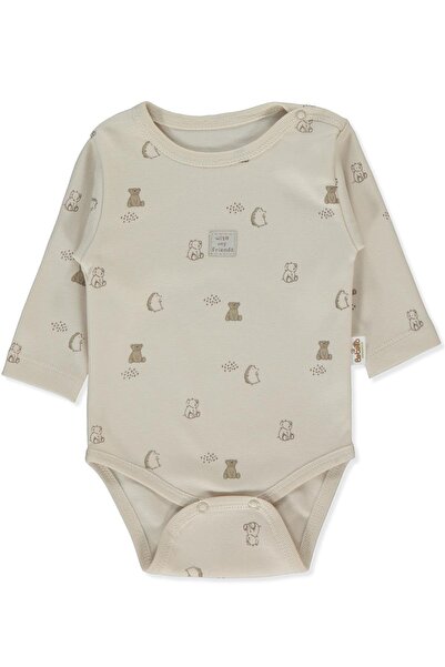 Bebetto Organic Interlock Long Sleeve Body Ay (Organic Fun Moment) Beige