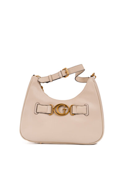 Guess Women's Aviana Beige Hobo Bag - Elegant Casual Handbag with Logo for Everyday Use