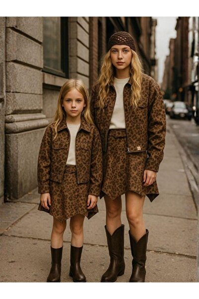 Zekids Φούστα για κορίτσια από σουέτ ασύμμετρη κοπή με ζώνη