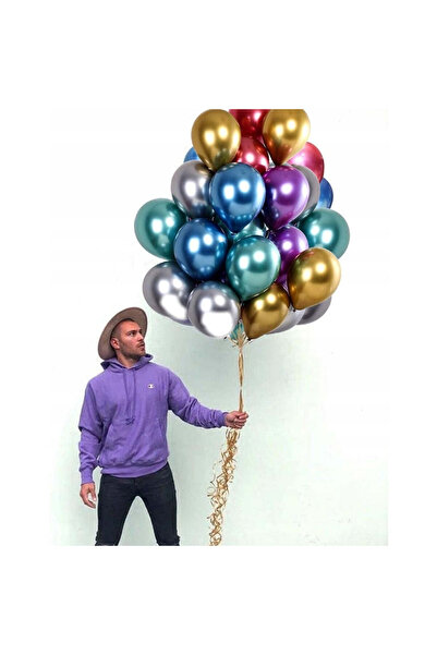 vivimall Set 50 Latex Chrome Balloons, 23 Cm, 2.2 G