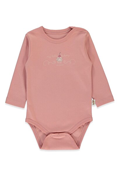 Bebetto ملابس داخلية عضوية بأكمام طويلة (كعك عضوي) باللون الوردي المجفف