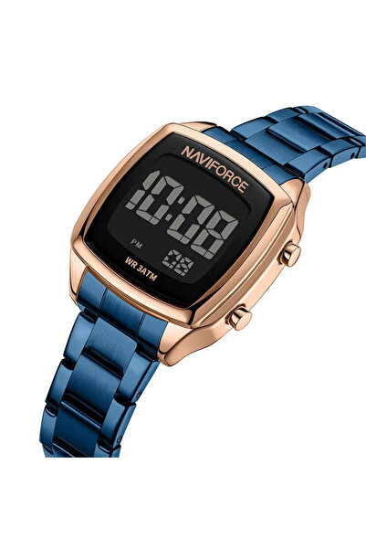 Naviforce Ceas de mână pentru femei Sport LCD Electronic Casual Digital Oțel Albastru