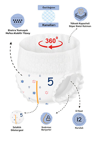 Paddlers Diaper Panties Size 5 Junior 72 Pieces (11-18 kg) Extra Opportunity Package