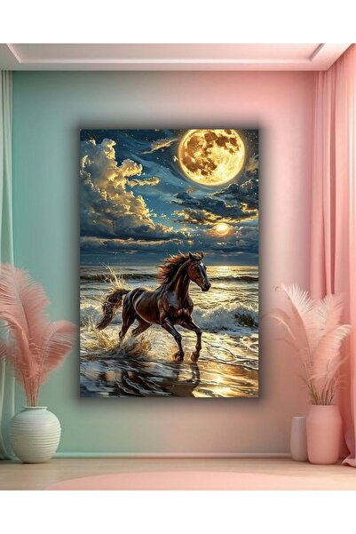 bds art sanatı evinize taşır Sanatsal At Temalı Dekoratif Cam Tablo