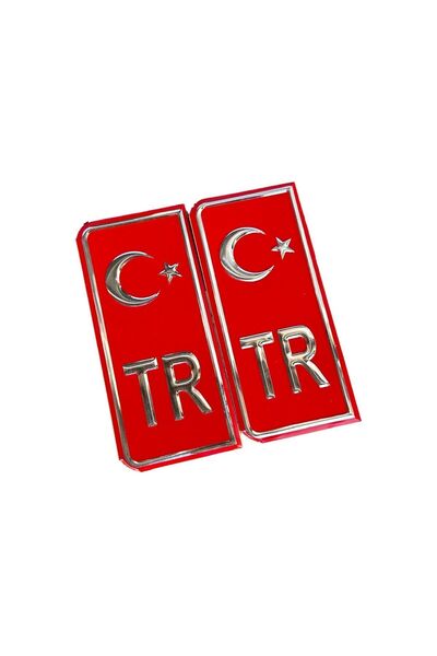 Alakarga TR Logo Plaka Sticker Yapıştırma Türk Bayrağı - 2 ADET