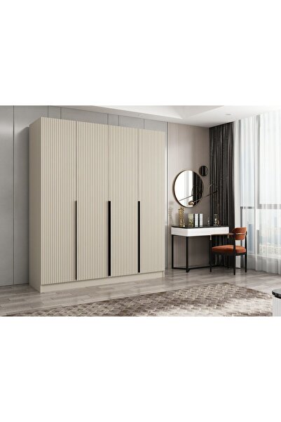 Minar Kale Plus 4 Mebran Kapaklı 2 Çekmeceli Dolap Kumtaşı Mebran 190CM