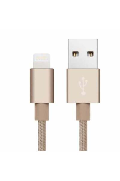 Bibilel Data/charging cable for iPhone, iPod, iPad, 3M, gold-textile, BBL776
