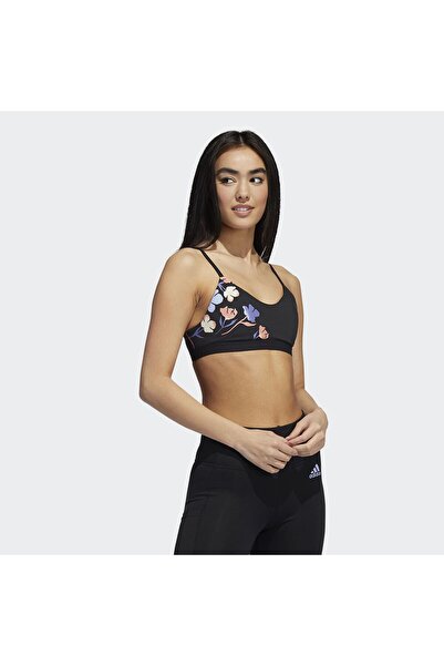 adidas Women's Floral Black Medium Support Sports Bra XS