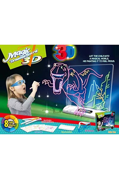 Zhi Toys Tabla de Desenat cu Lumini si Ochelari 3D - Dinozauri