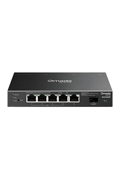 TP-LINK Διακόπτης Omada 6 θυρών Gigabit, 5 θύρες RJ45 Gigabit, 4 θύρες PoE, PoE 63W, 12 Gbps