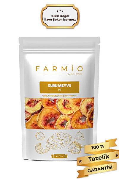 FARMİO Şekersiz Kurutulmuş Şeftali – 70gr – Doğal ve Katkısız