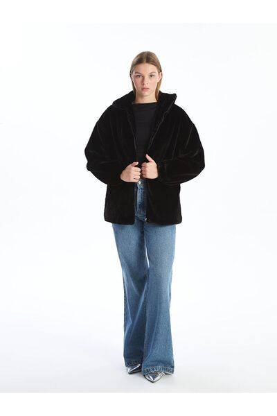 LC Waikiki Lcw Vision Stand Collar Women's Fur Coat