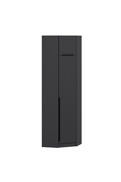 Minar Kale 1 Kapaklı Köşe Dolap + Yüklük Antrasit Antrasit 255CM