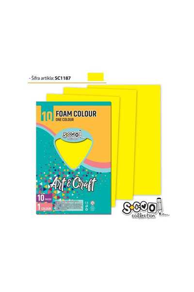 S COOL Yellow foam paper, 10 pcs/set, 20x30 cm - S-COOL