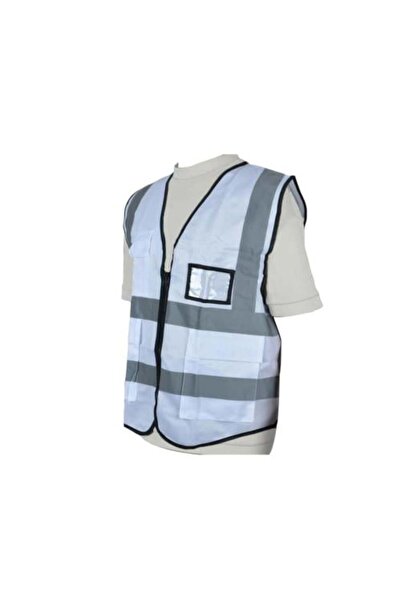 Generic Heavy Duty Reflective Safety Vest White 3 Pocket and Card