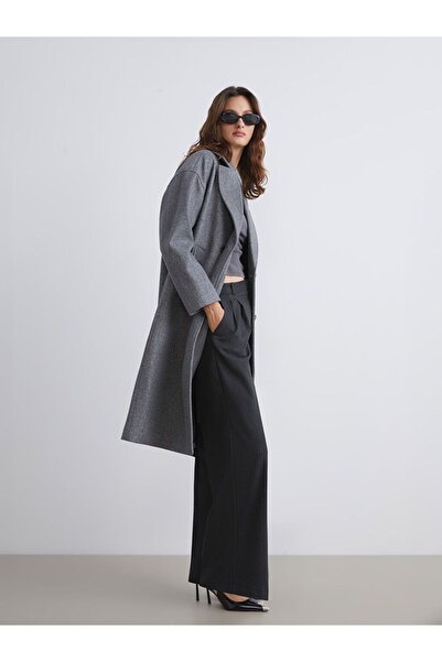 LC Waikiki Lcw Vision Double-Breasted Collar Women's Cashmere Coat