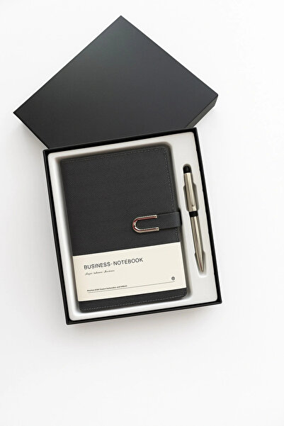 Evistro Fabric Magnet Cover Pen Holder Agenda Daily Notepad Notebook Gray