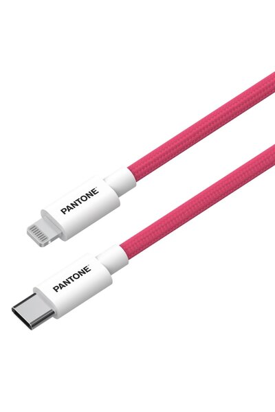 Pantone MFi Lightning - USB-C Cable 1.5m PT-CTL002-5 Pink 184c