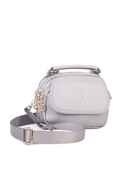 Nas Bag حقيبة يد نسائية صغيرة متعددة الأقسام باللون الرمادي