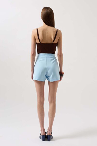 Maxi modena Bow Detail Mini Baby Blue Skirt