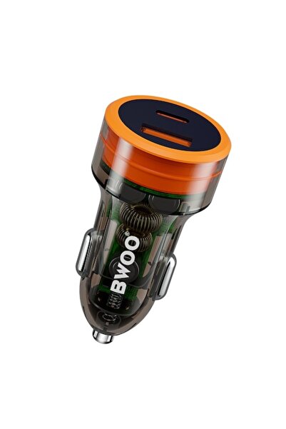 Bwoo Încărcător auto rapid 38W Bo-CC85 QC 18W + PD 20W (transparent)